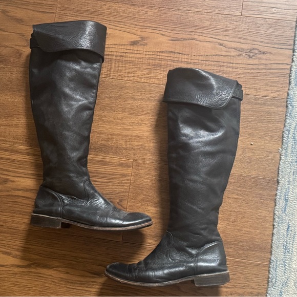 Frye Black Over the Knee Leather Boots - Picture 7 of 11